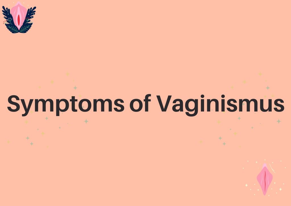 A brown background with "Symptoms of Vaginismus" in a blog post about "All you need to know about Vaginismus."