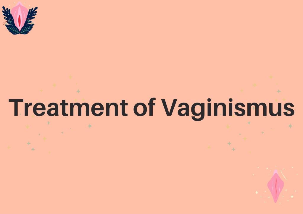 Brown background with "Treatment of Vaginismus" in a blog post about "All you need to know about Vaginismus."